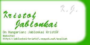 kristof jablonkai business card
